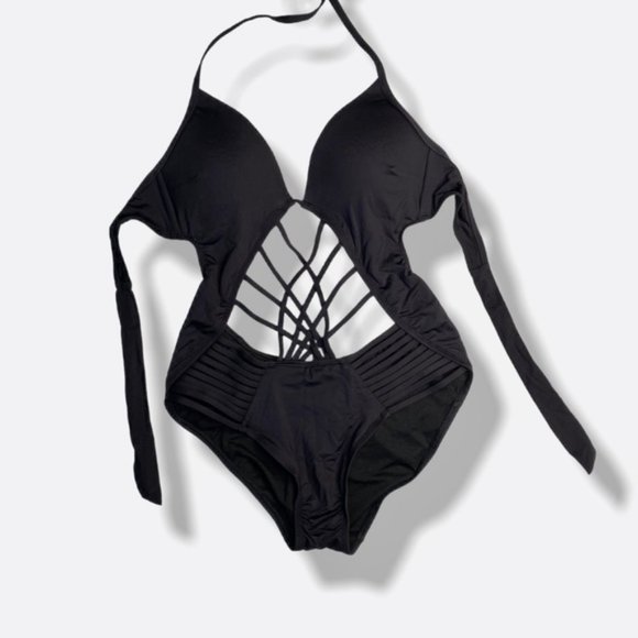 KENNETH COLE Strappy Cutout Mio One-piece Swimsuit L - Picture 5 of 9
